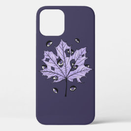 Spooky Leaf Eyes Paarse Gotische Kunst Case-Mate iPhone Case