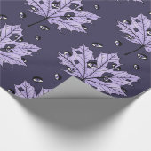 Spooky Leaf Met Ogen Paarse Gotische Kunst Cadeaupapier (Hoek)