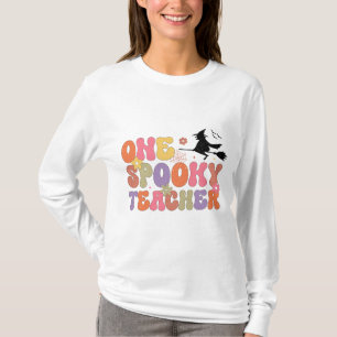 Spooky Leraar Halloween Lange Mouw T-shirt