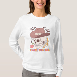 Spooky Leraar Halloween Lange Mouw T-shirt
