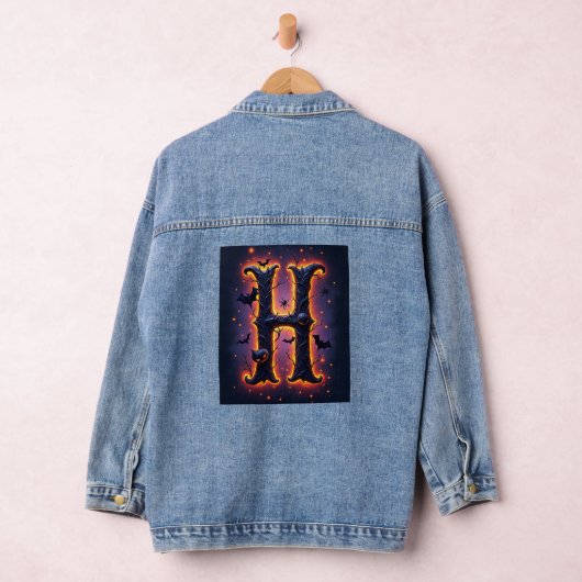 Spooky Letter H Men Denim Jacket (Hangar)