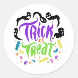 Spooky Lettering Stickers: Trick or treat Edition Ronde Sticker