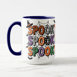 Spooky Lettering Witch Pet en Bats Halloween Mok