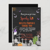 Spooky leuk Halloween thema speciaal feest Uitnodiging Briefkaart (Voorkant / Achterkant)