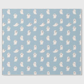 Spooky Leuke Geesten Blauw Halloween Cadeaupapier (Vlak)