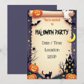 Spooky Leuke Halloween Feest Uitnodiging (Voorkant / Achterkant)