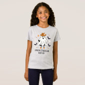 Spooky Leuke Halloween Ghost met Naam T-shirt (Voorkant volledig)