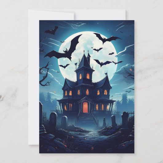 Spooky, leuke Halloween uitnodiging (Achterkant)