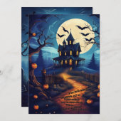 Spooky, leuke Halloween uitnodiging (Voorkant / Achterkant)