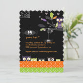 Spooky Leuke Kleurrijke Hoot Uilen Holloween Party Kaart (Staand voorkant)
