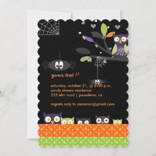 Spooky Leuke Kleurrijke Hoot Uilen Holloween Party Kaart