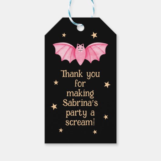 Spooky Leuke Pastel Bat Halloween Cadeaulabel (Voorkant)