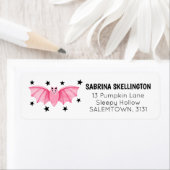 Spooky Leuke Pastel Roze Vleermuis met Sterren Hal Etiket (Insitu)