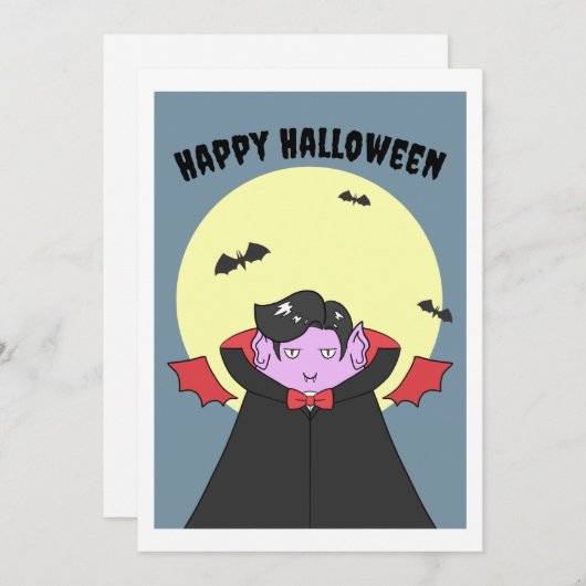 Spooky Leuke Vampier Feestdagenkaart (Voorkant / Achterkant)