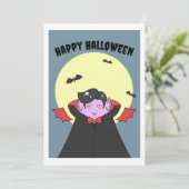 Spooky Leuke Vampier Feestdagenkaart (Staand voorkant)