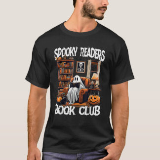 Spooky Lezers Boek Club Ghost Boek Lezen Pumpki T-shirt