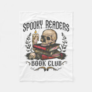 Spooky lezers boek Club Horror Skull Halloween Fleece Deken