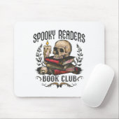 Spooky lezers boek Club Horror Skull Halloween Muismat (Met muis)