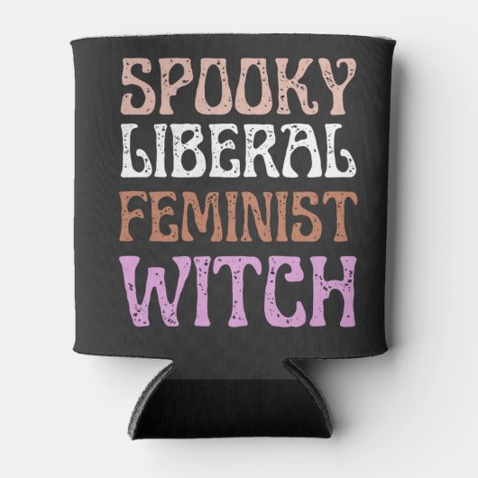 Spooky Liberal Feminist Witch Funny Political Blikjeskoeler (Voorkant)