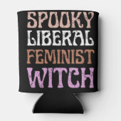Spooky Liberal Feminist Witch Funny Political Blikjeskoeler (Achterkant)