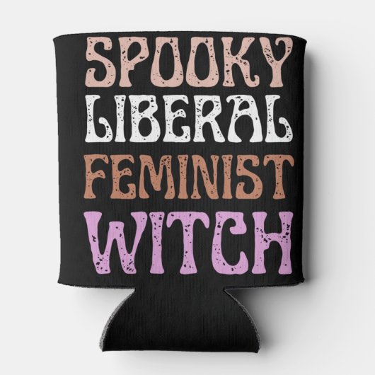 Spooky Liberal Feminist Witch Funny Political Blikjeskoeler (Achterkant)