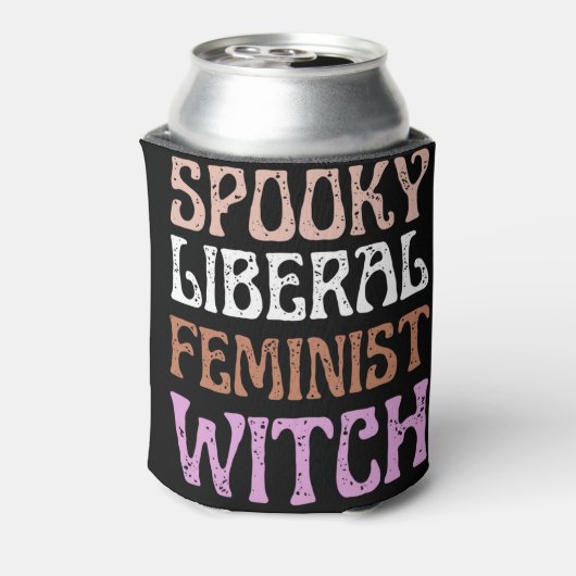 Spooky Liberal Feminist Witch Funny Political Blikjeskoeler (Blikje Achterkant)
