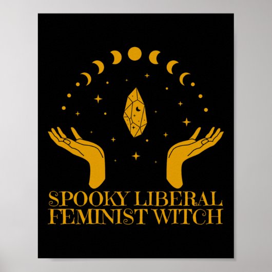 Spooky Liberal Feminist Witch Halloween Witch Vibe Poster (Voorkant)