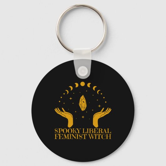 Spooky Liberal Feminist Witch Halloween Witch Vibe Sleutelhanger (Voorkant)