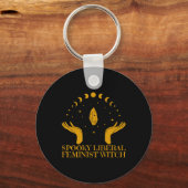 Spooky Liberal Feminist Witch Halloween Witch Vibe Sleutelhanger (Voorkant)