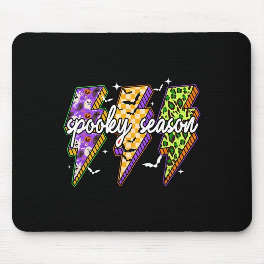 Spooky Lightning Bolt Grappig Halloween Spooky Sei Muismat (Voorkant)