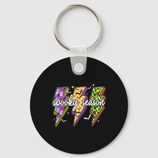 Spooky Lightning Bolt Grappig Halloween Spooky Sei Sleutelhanger (Voorkant)