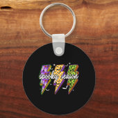 Spooky Lightning Bolt Grappig Halloween Spooky Sei Sleutelhanger (Voorkant)