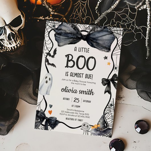 Spooky Little Boo Baby shower Kaart
