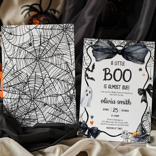 Spooky Little Boo Baby shower Kaart