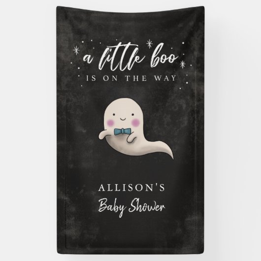 Spooky Little Boo Boy Baby shower Banner (Verticaal)