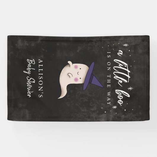 Spooky Little Boo Meisje Baby shower Spandoek (Horizontaal)
