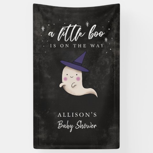 Spooky Little Boo Meisje Baby shower Spandoek (Verticaal)