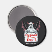Spooky Little Devil Ghost Cute Halloween Aesthetic Magneet (Voorkant / Achterkant)