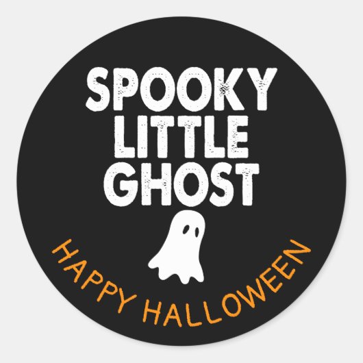Spooky Little Ghost Happy Halloween Family Party Ronde Sticker (Voorkant)