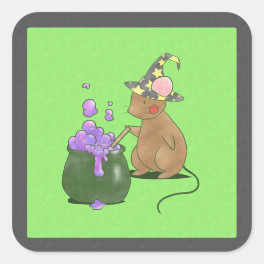 Spooky Little Mouse Vierkante Sticker (Voorkant)