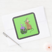 Spooky Little Mouse Vierkante Sticker (Envelop)