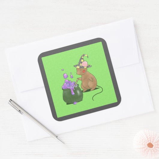 Spooky Little Mouse Vierkante Sticker (Envelop)