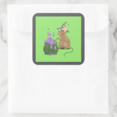 Spooky Little Mouse Vierkante Sticker (Tas)