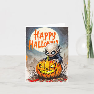Spooky Little Naughty Vampire Happy Halloween Kaart