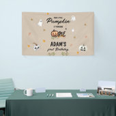 Spooky Little Pumpkin Eerste Verjaardag Spandoek (Beurs)