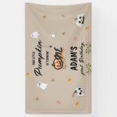 Spooky Little Pumpkin Eerste Verjaardag Spandoek (Verticaal)