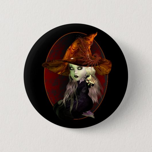 Spooky Little Witch Ronde Button 5,7 Cm (Voorkant)