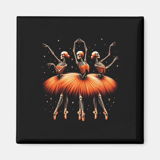 Spooky Llerina Skeleton Dance Funny Halloween Llet Magneet (Voorkant)