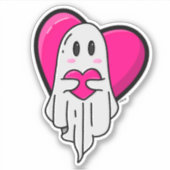 Spooky Love Ghost Sticker (Voorkant)