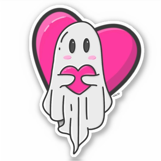 Spooky Love Ghost Sticker (Voorkant)